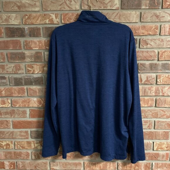 Orvis Performance Men's 1/4 Zip Navy Blue Large Pullover Long Sleeve Shirt EUC - Picture 2 of 13